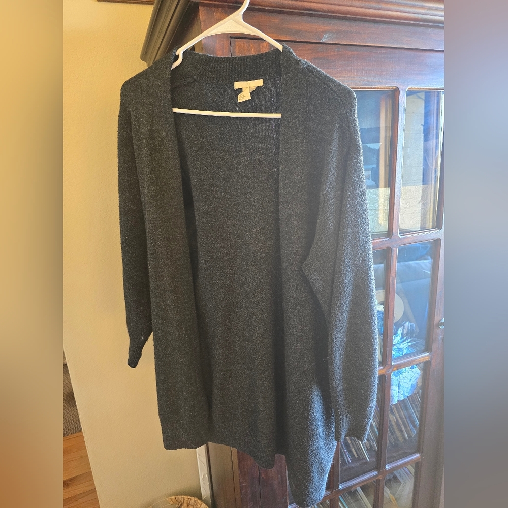 H&M Charcoal Comfy Knit Long Cardigan